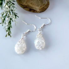 Load image into Gallery viewer, White Abalone Shimmer Drop Earrings
