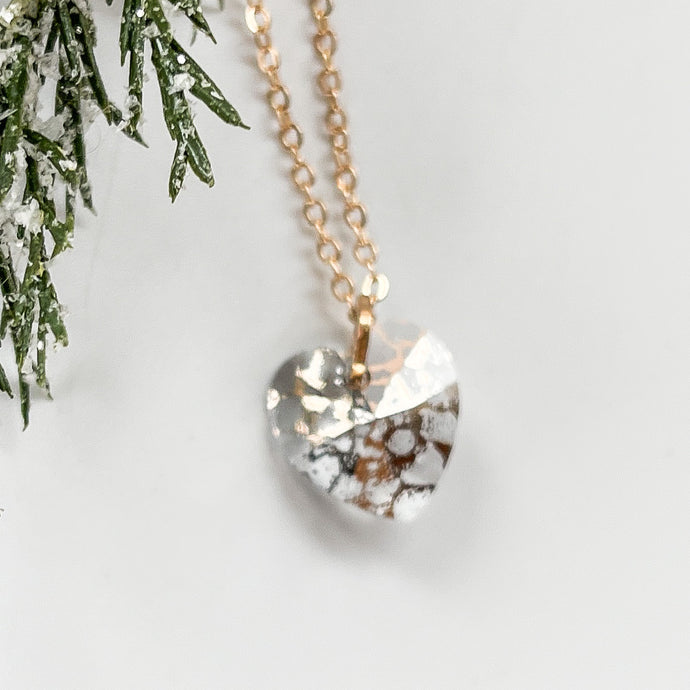 Rose Gold Crystal Heart Necklace
