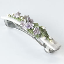 Load image into Gallery viewer, NEW! Luxe White Lavender Floral Barrette
