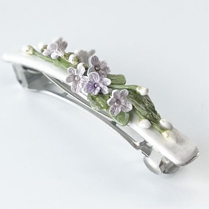 NEW! Luxe White Lavender Floral Barrette