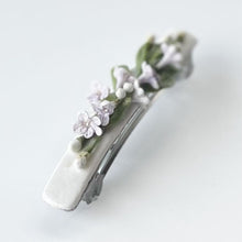 Load image into Gallery viewer, NEW! Luxe White Lavender Floral Barrette
