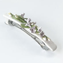 Load image into Gallery viewer, NEW! Luxe White Lavender Floral Barrette
