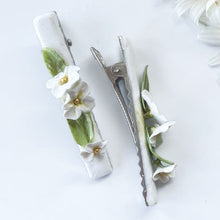 Load image into Gallery viewer, NEW! Children&#39;s White Floral Hair Clips
