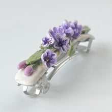 Load image into Gallery viewer, NEW! Luxe Light Lavender Floral Barrette
