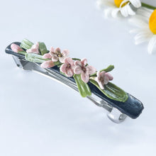 Load image into Gallery viewer, NEW! Luxe Black and Pink Lavender Floral Barrette
