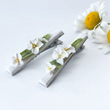 Load image into Gallery viewer, NEW! Children&#39;s White Floral Hair Clips
