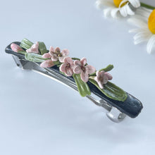 Load image into Gallery viewer, NEW! Luxe Black and Pink Lavender Floral Barrette
