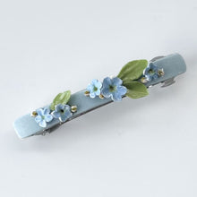 Load image into Gallery viewer, NEW! Luxe Blue Floral Barrette
