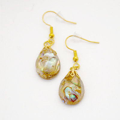 New! Golden Abalone Drop Earrings