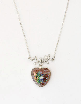 Silver Abalone Heart Pendant