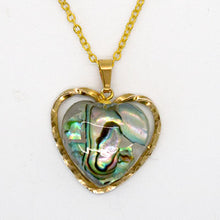 Load image into Gallery viewer, Brass Abalone Heart Necklace
