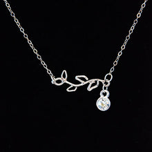 Load image into Gallery viewer, Crystal and Vine Sterling Silver Necklace
