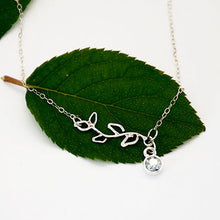 Load image into Gallery viewer, Crystal and Vine Sterling Silver Necklace
